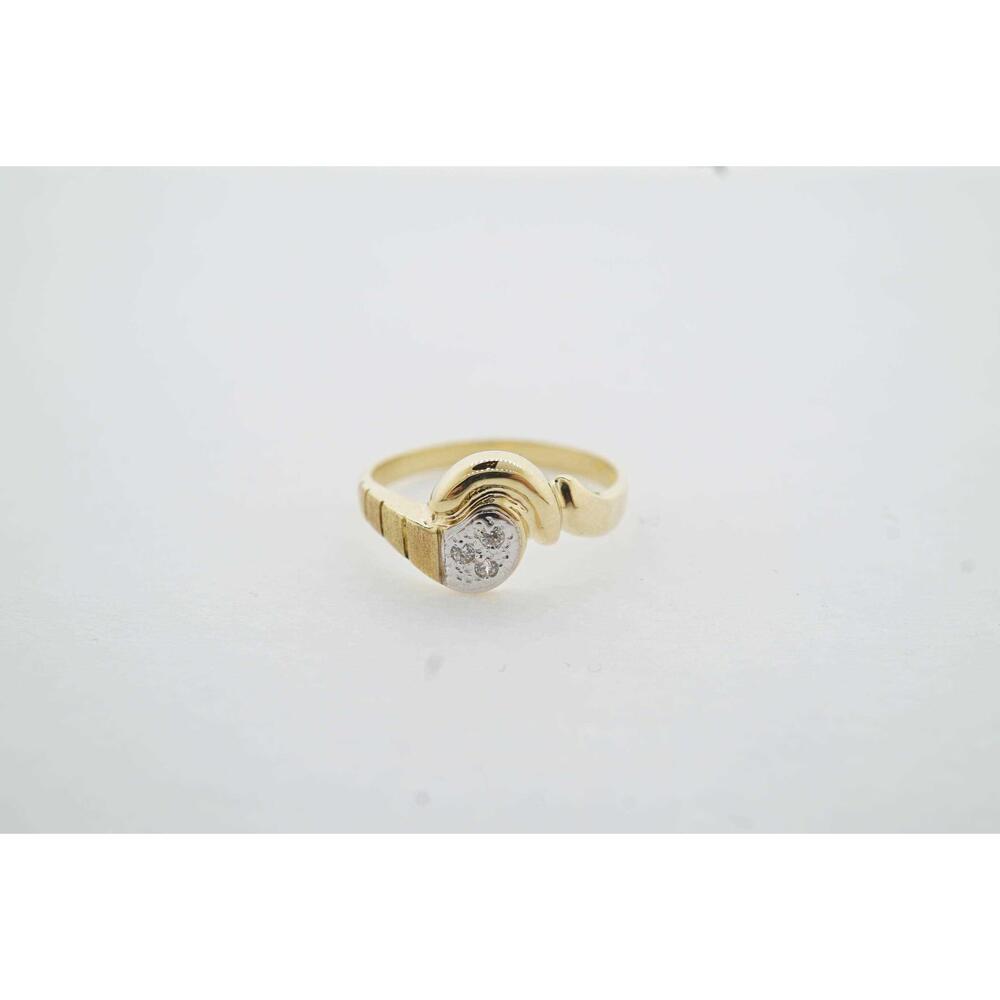 14k Yellow Gold Estate Fine Jewelry CZ Ring Size 8 Vintage Style